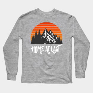 Colorado Sunset Retro Design Hiking Adventure Unique Minimal - Home At Last Long Sleeve T-Shirt